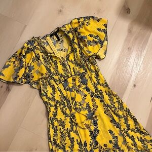 BCBG Yellow Floral Blooms Dress Like New Size XSmall